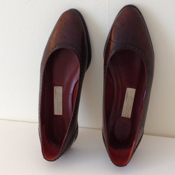 Paloma Flats Classic Wingtip Italian Leather 6M - Picture 6 of 15
